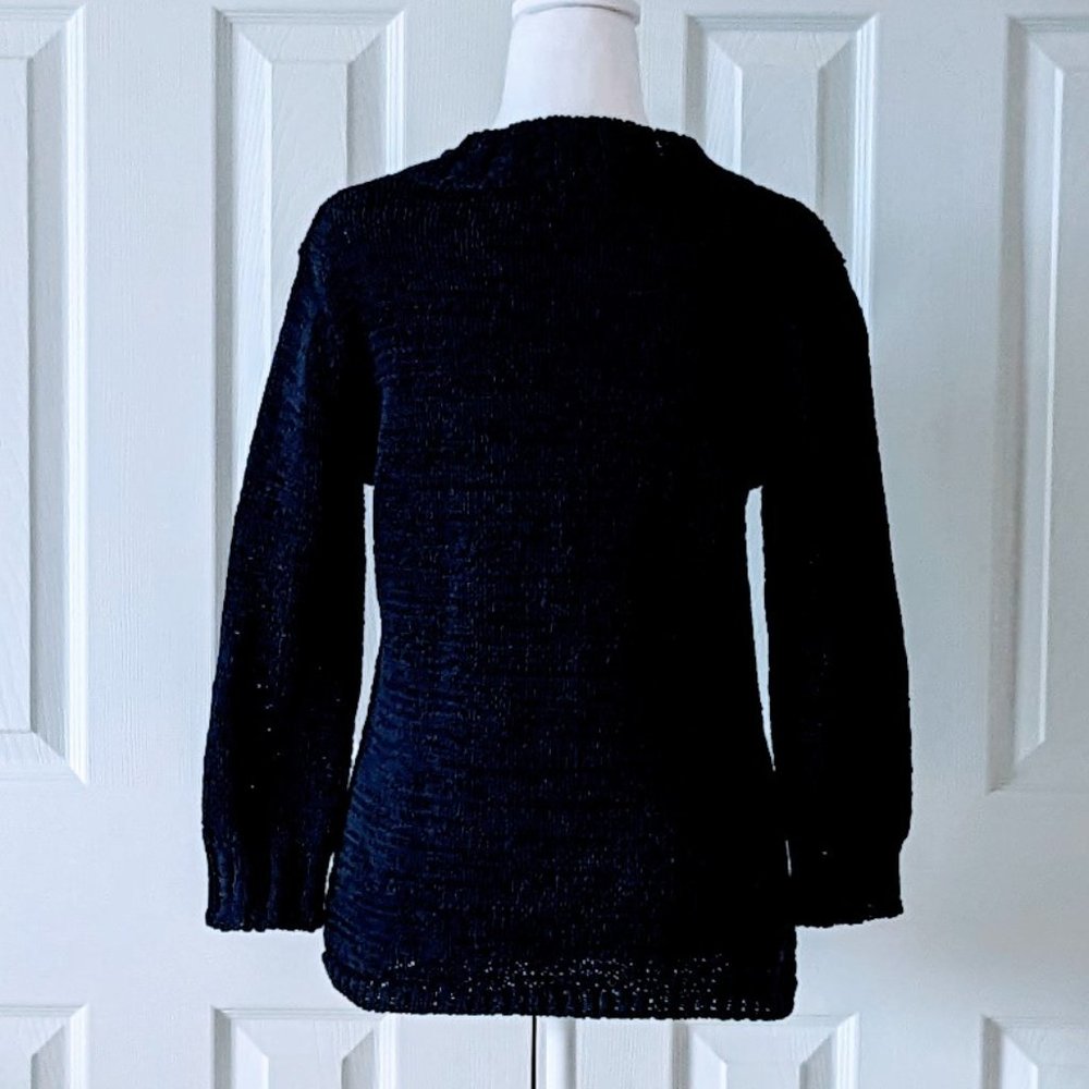 CAROLE LITTLE Women's Knit 3/4 Sleeves Sweater  Size M  Navy  NWOT - Picture 2 of 5